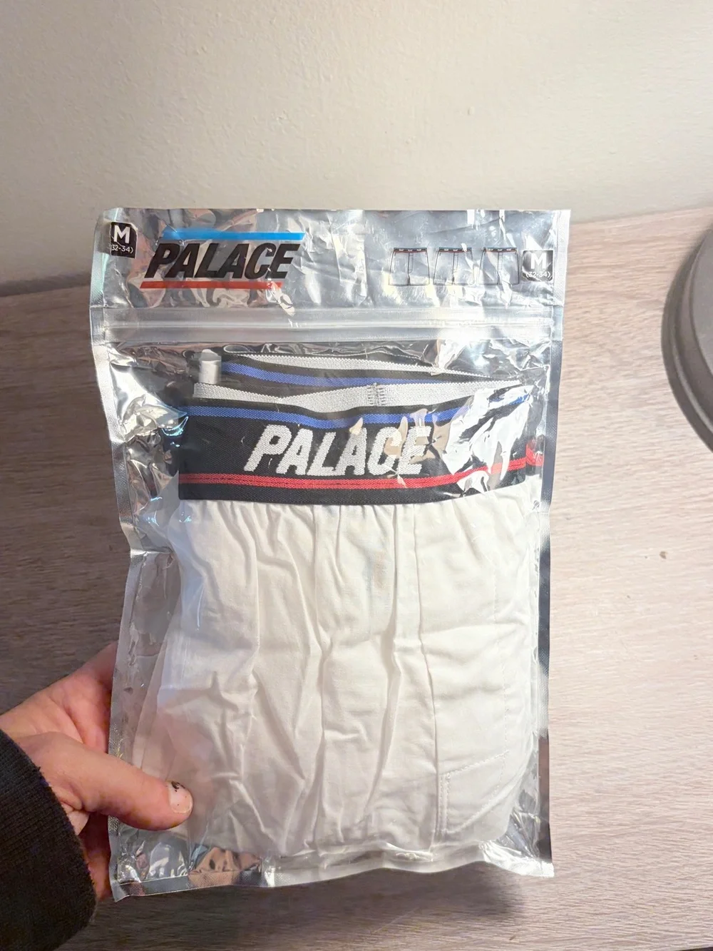 PALACE White Boxers with Navy and Red Branded Waistband